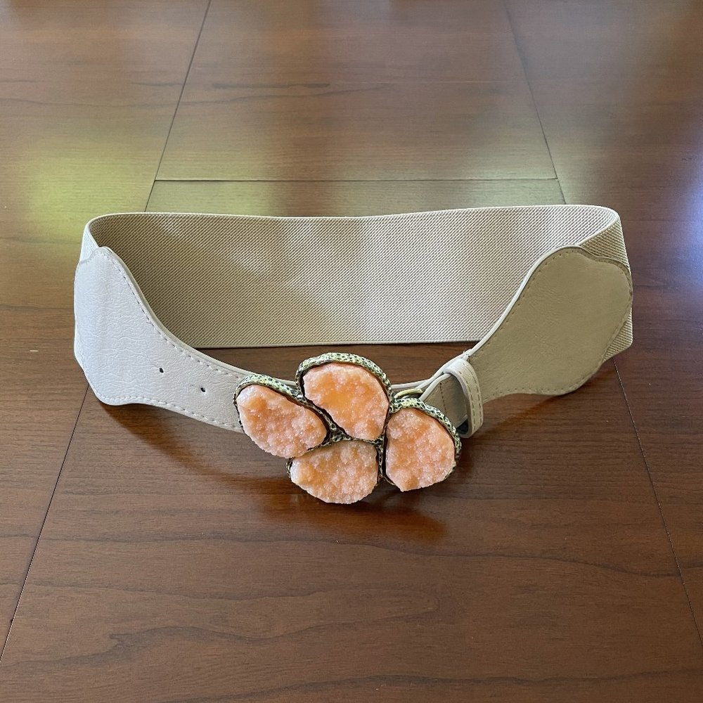 Neutral colors elastic waistband belt